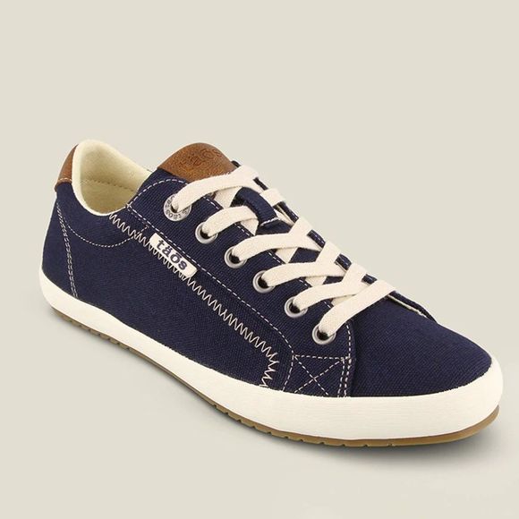 Taos Footwear Shoes - (1529) Women's Taos Star Burst Navy Tan Canvas Shoes Size 8.5